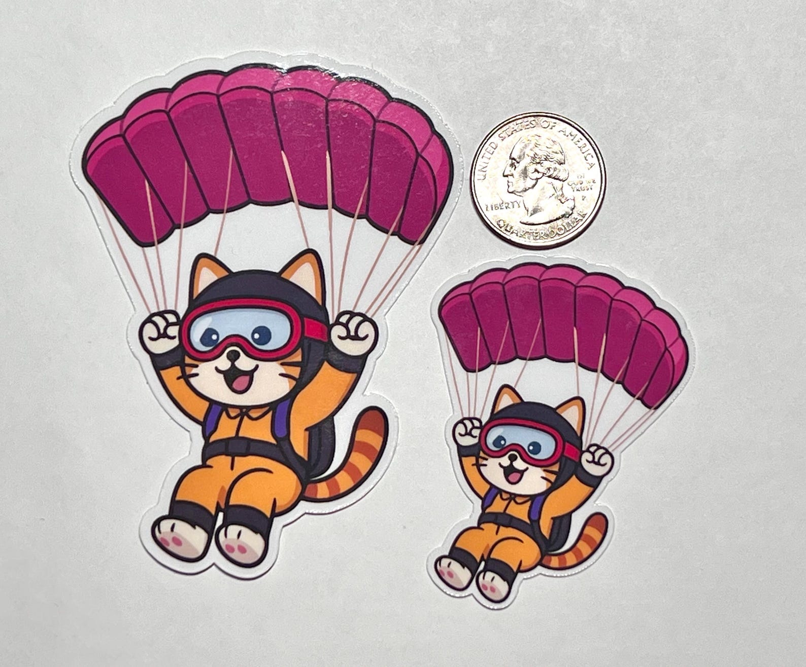 Scuba Cat Sticker Skydiving Cat Waterproof Vinyl Sticker for Helmets Laptops and Skydiver ...