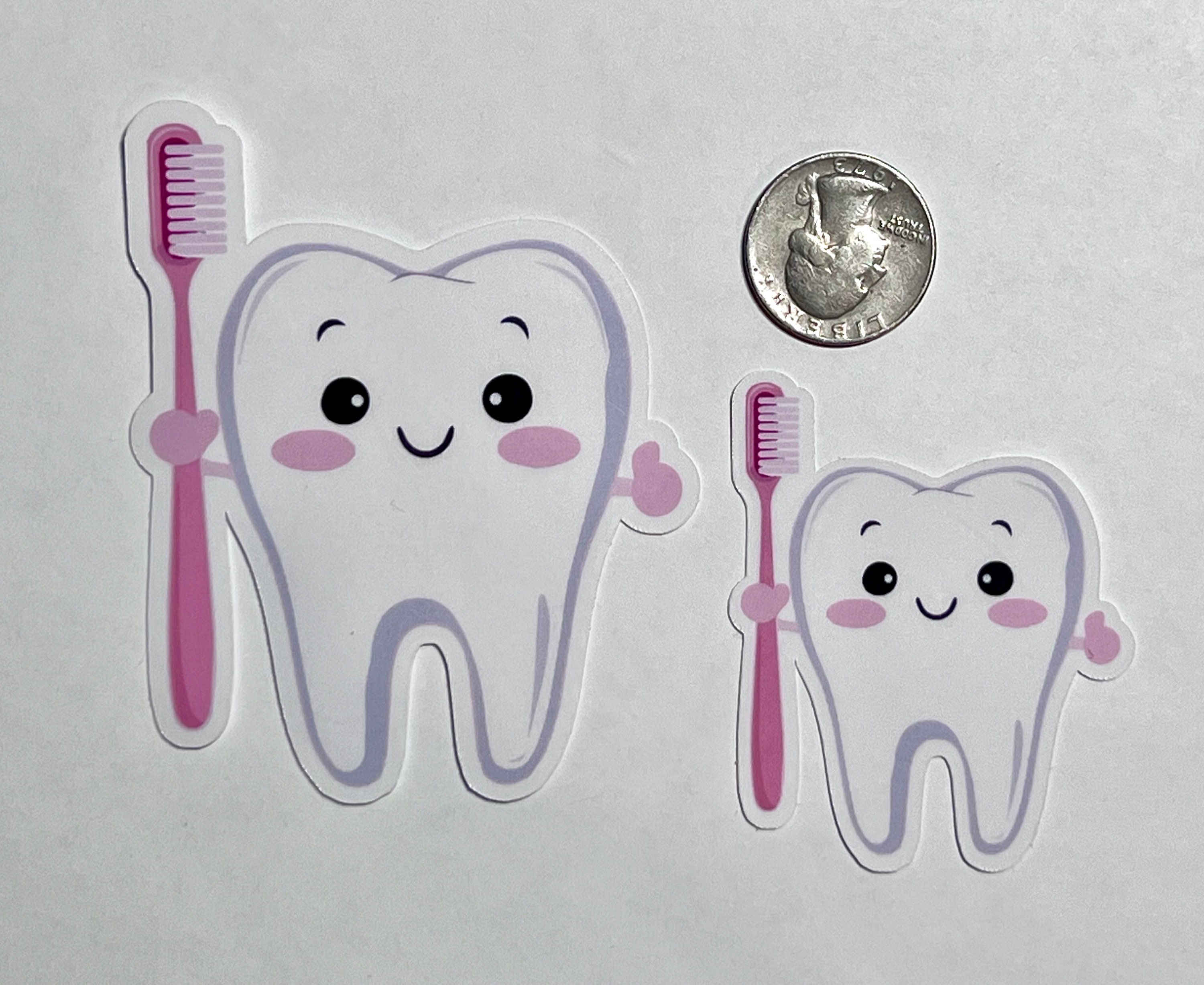 Toothbrush Printable Stickers Tooth With Toothbrush Sticker | Brush Your Teeth Sticker | Cute Dental ...