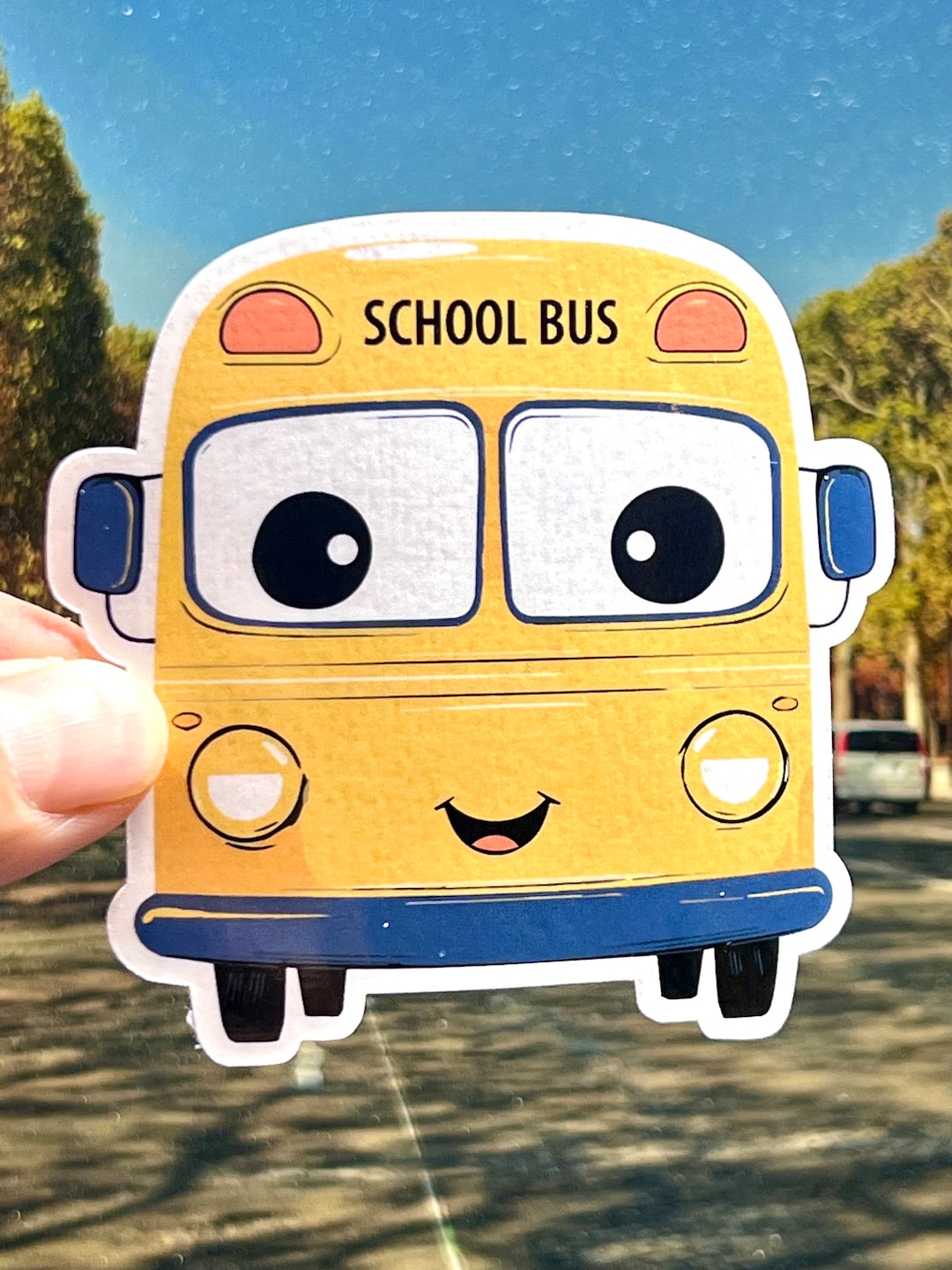 Retro Yellow School Bus Vinyl Sticker: Handmade Laminated Sticker - Etsy