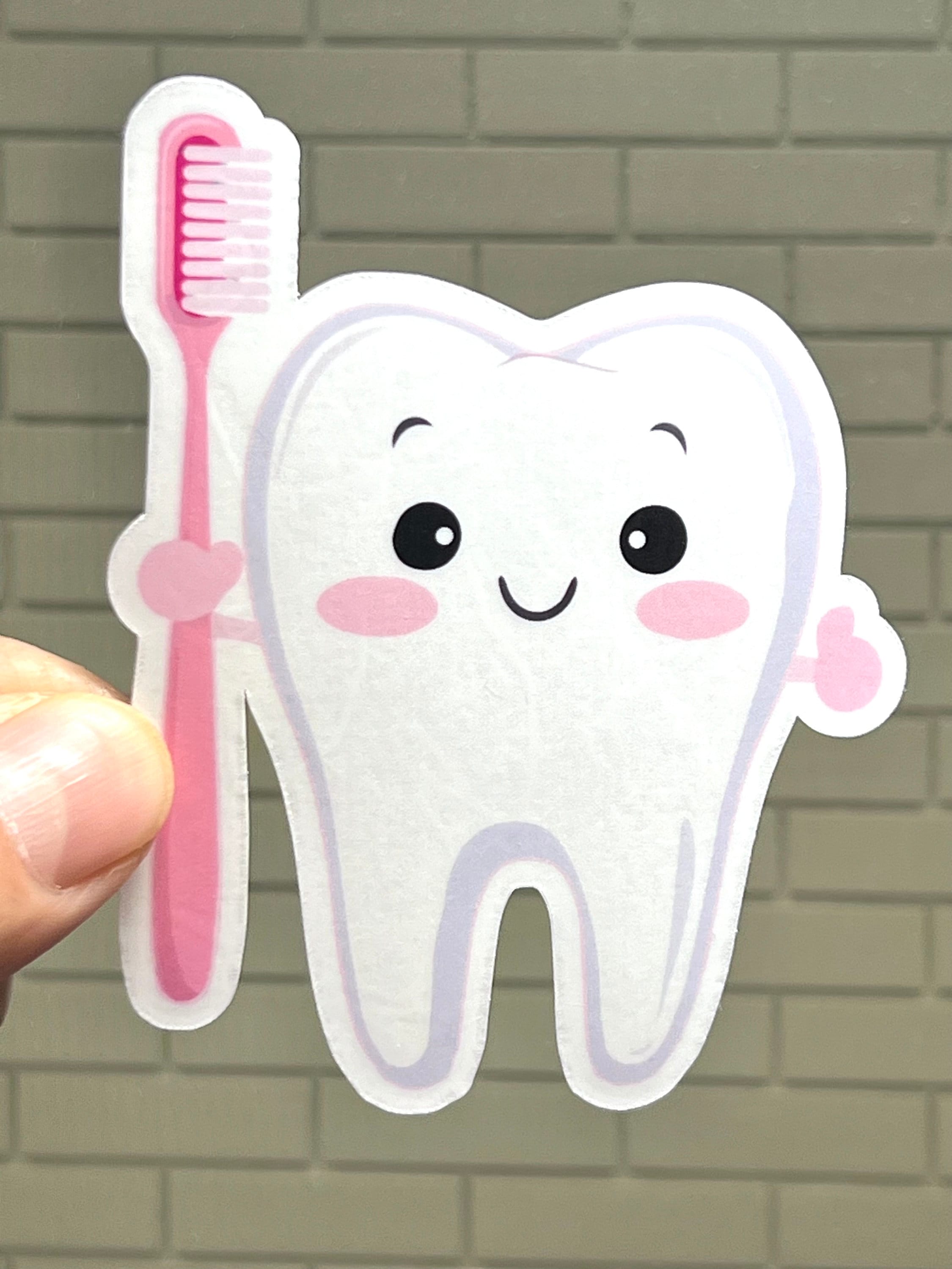 Toothbrush Printable Stickers Kawaii Tooth Sticker With Toothbrush for Dental Hygienist Gifts Laptops ...