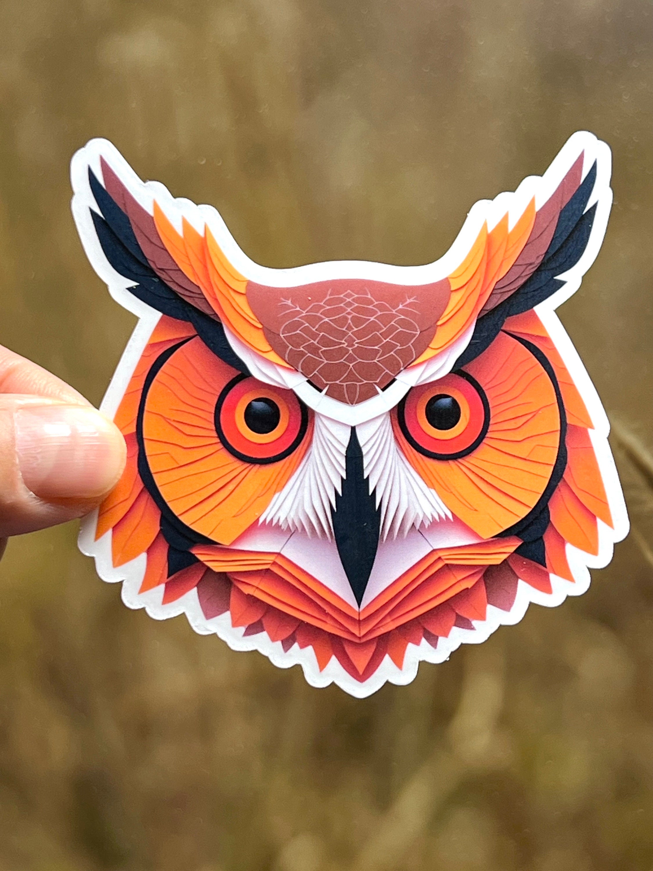 Owl Sticker | Great Horned Owl Vinyl Sticker | Wilderness Gift | Owl ...