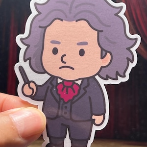 Ludwig van Beethoven Sticker | German Classical Composer | Waterproof Vinyl Sticker | Piano Gift | Symphony No. 5 | Orchestra Music