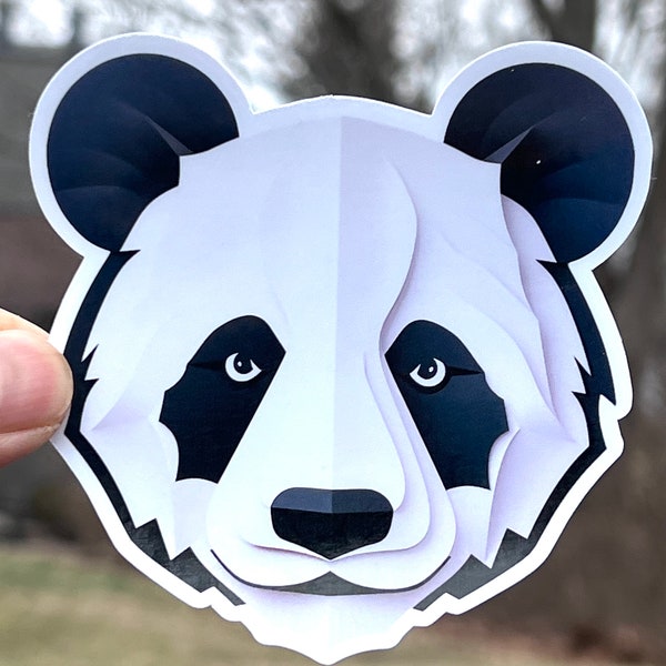 Panda Sticker | Panda Head Vinyl Sticker | Zoo Gift | Chinese Panda Bear | Water Bottle Sticker | Geometric Panda | Atlanta Zoo National Zoo