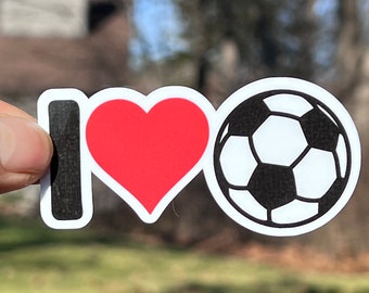 I Love Soccer Vinyl Sticker for Team Gifts Player Water Bottles Laptops Kindles