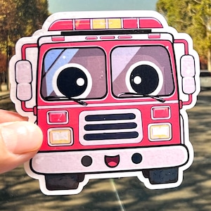 Fire Truck Sticker | Fire Engine Vinyl Sticker | Fire Fighter Gift |  Fireman Emergency First Responder| Fire Department | Firefighter Party