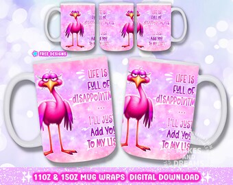 Funny Mug Png Sarcastic Wrap 11oz 15oz Mug Sublimation Designs, Birds Funny Sublimation Animal Humor Mug Wrap, Sassy Quote Png Best Friends
