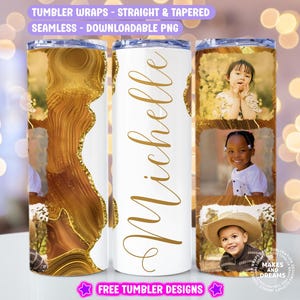 Photo tumbler wrap 20oz skinny tumbler photo design digital download Picture tumbler wrap Photo sublimation Glitter tumbler wrap Mothers day