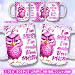 Funny Mug Png Sarcastic Wrap 11oz 15oz Mug Sublimation Designs, Birds Funny Sublimation Animal Humor Mug Wrap, Sassy Quote Png Best Friends