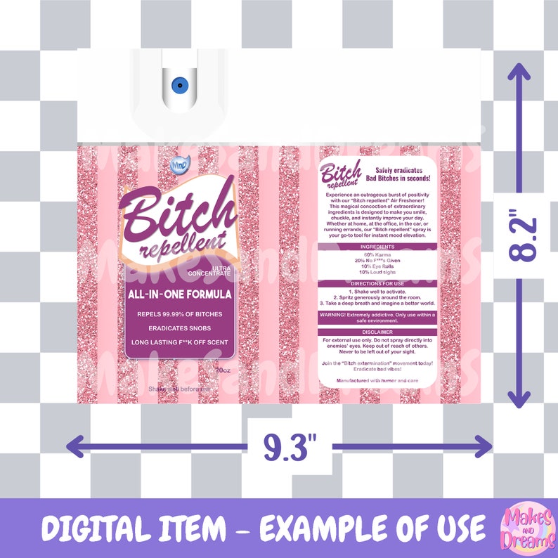 Bitch Repellent Spray Tumbler Wrap Sublimation Image 20oz - Etsy