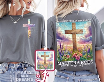 God's Masterpiece PNG God Turns Broken Pieces Into Masterpieces PNG Christian Sublimation Design God Bible Verse PNG Ephesians 2:10 Dtf Dtg