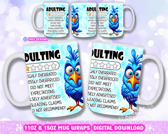 Funny Mug Png Sarcastic Wrap 11oz 15oz Mug Sublimation Designs, Birds Funny Sublimation Animal Humor Mug Wrap, Sassy Quote Png Best Friends