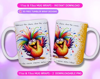 Funny Mug Png Sarcastic Wrap 11oz 15oz Mug Sublimation Designs, Birds Funny Sublimation Animal Humor Mug Wrap, Sassy Quote Png Best Friends