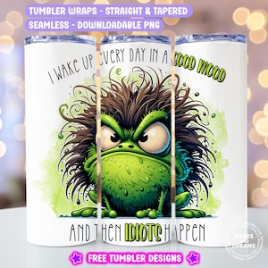 Frog Tumbler Wrap Funny Frog Png Sarcastic Tumbler Wrap Frog Funny Sublimation Design 20oz skinny Tumbler Frog Cartoon Png Idiots Happen Png image 7