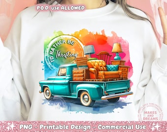 Thrifting Png I'd Rather be Thrifting Png Antique Thrifting Sublimation Design Flea Market Hunting Digital Design Garage Sale Png Junk Queen