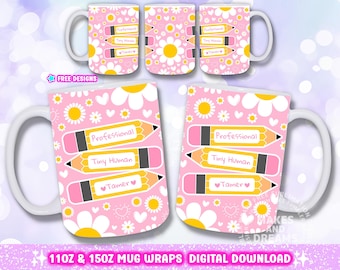 Tiny Human Tamer Png Sarcastic Mug Wrap 11oz 15oz Mug Sublimation Designs Preschool Teacher Mug Design Daycare Worker Mug Teacher Life PNG