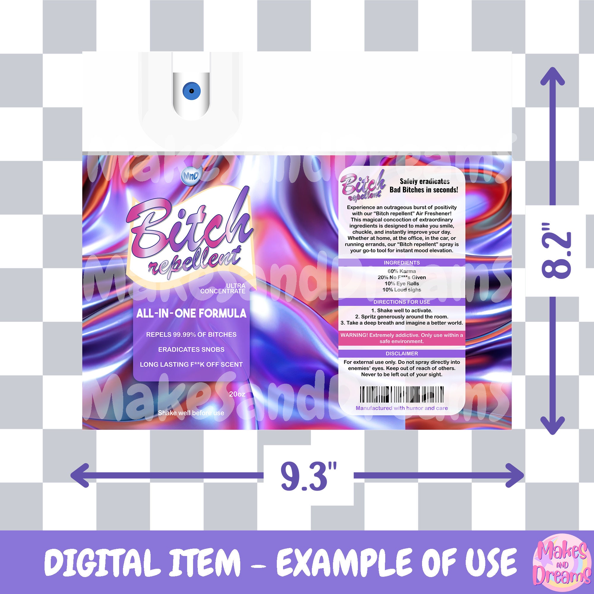 Bitch Repellent Spray Tumbler Wrap Sublimation Image for 20oz - Etsy