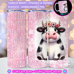 Sarcastic Tumbler Wrap, Highland Cow Funny Sublimation Design 20oz skinny Tumbler png, Animal Humorous saying Sassy Quote png Snarky tumbler
