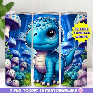 Dinosaur tumbler wrap 20 oz skinny tumbler sublimation design baby dinosaur png cute Tumbler for Boys T Rex Tumbler Wrap Dino tumbler svg