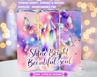 Positive Affirmation Quote Tumbler Wrap, Positivity 20oz Skinny Sublimation Tumbler Design, Boho Butterfly Inspirational Digital Download