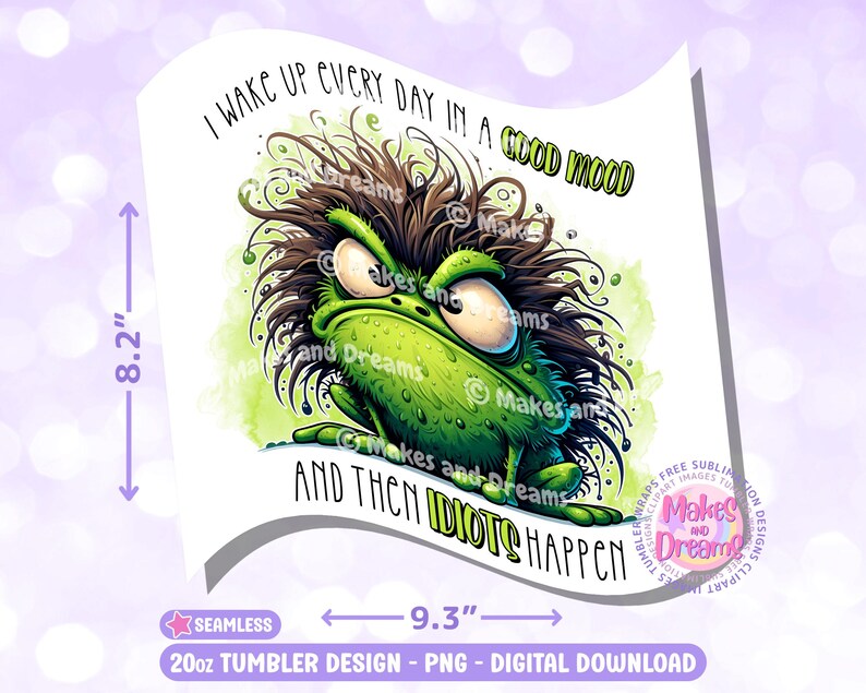 Frog Tumbler Wrap Funny Frog Png Sarcastic Tumbler Wrap Frog Funny Sublimation Design 20oz skinny Tumbler Frog Cartoon Png Idiots Happen Png image 2