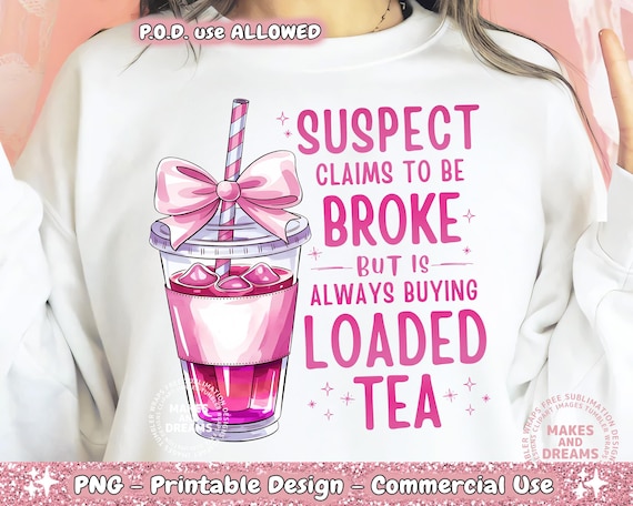Loaded Tea Png Suspect Claims Sublimation Design Let's Get Loaded Png Love Tea Junkie Clipart Get Loaded Tea Png Summer Png Tea Lover Shirt