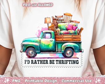 Brechós PNG Eu preferiria estar em brechós PNG Design de sublimação de brechós antigos Caça ao mercado de pulgas Design digital Venda de garagem PNG Rainha da sucata