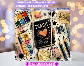 Teacher Tumbler Wrap Composition Teacher Tumbler Wrap Back to School Teacher Appreciation 20oz Tumbler Sublimation Design Teach Love Inspire
