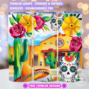Latino Sublimation Tumbler Design Mexican Flag Floral Tumbler Wrap 20oz Skinny Tumbler PNG Watercolor Mexican Flag Art Latino PNG Digital