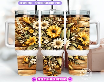 Western Flower 40oz Tumbler Wrap, Rustic Floral Western Southwest 40 Oz ...