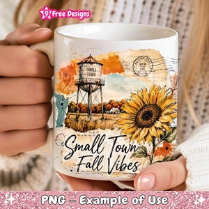 Small Town Fall Vibes Png, Western Country Girl Sublimation Design, Autumn Floral Southern Town Girl Trendy Png Design For Shirt Digital image 8