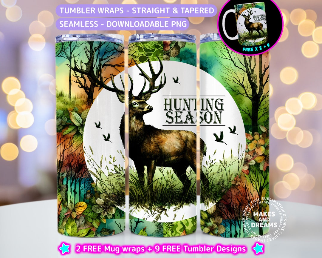 Camo Deer Hunting Season Tumbler Wrap 20oz Tumbler Sublimation Design ...