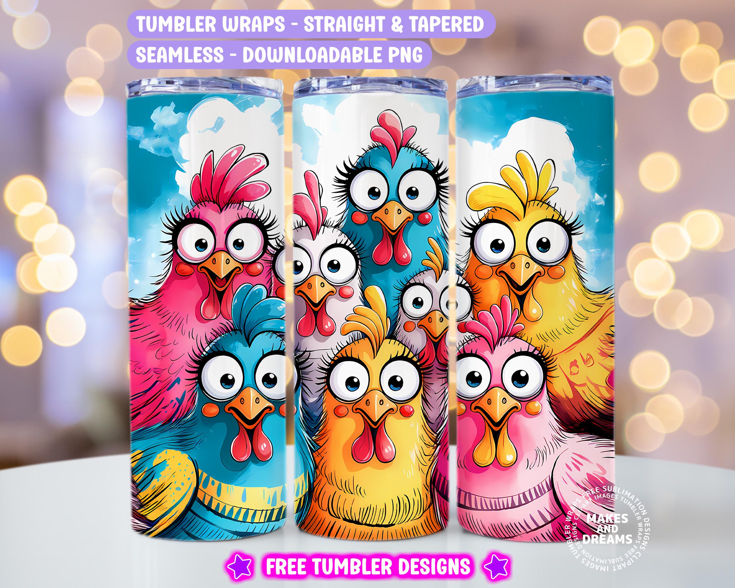 Just A Girl Who Loves Chickens Tumbler Wrap, 20oz Skinny Sublimation Tumbler Design, Farm Sunflower Chicken Lover Tumbler Wrap Design