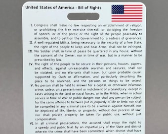 Bill of Rights Plastic Wallet Card