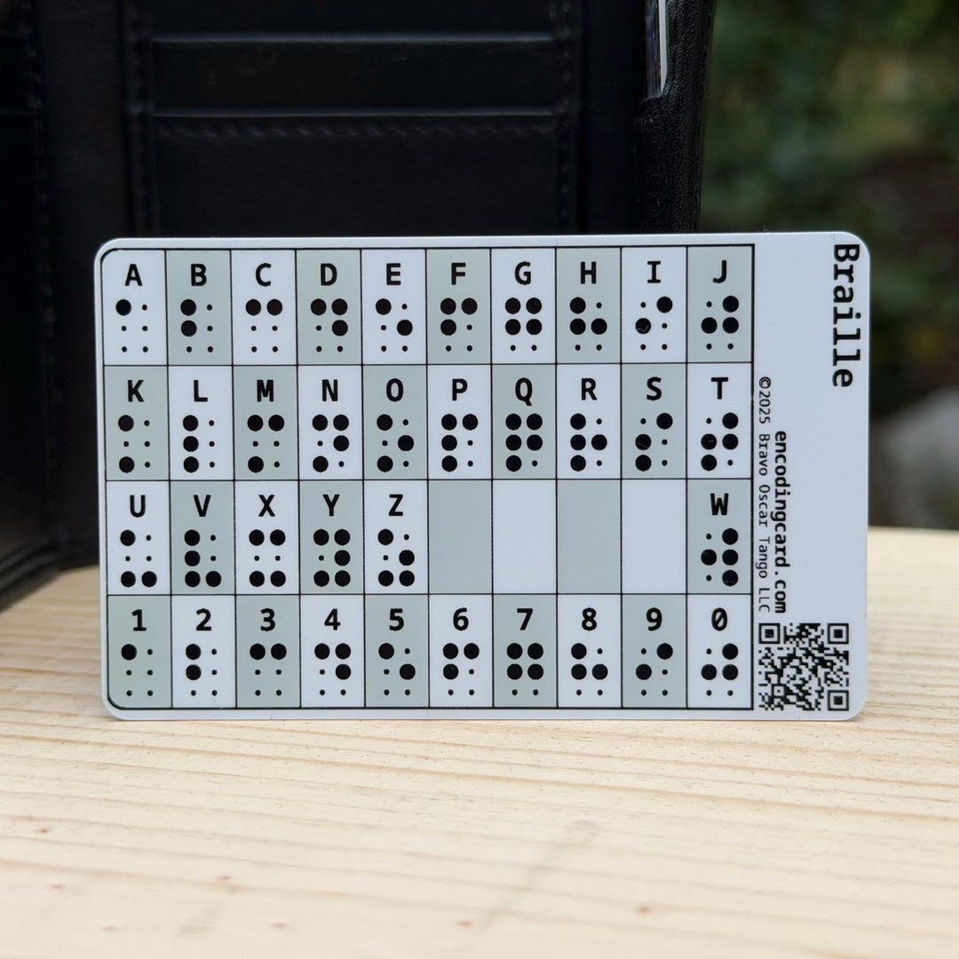 Wallet Reference Braille Wallet Reference Plastic Card - Etsy