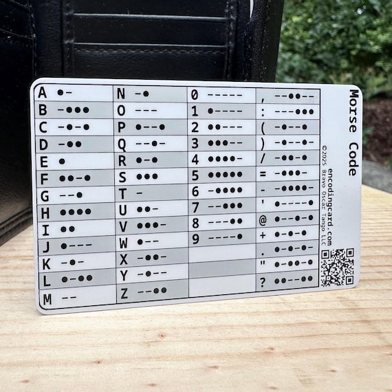 Morse Code Wallet Reference Plastic Card
