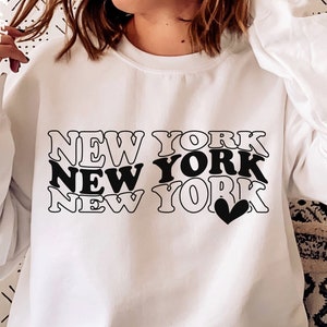 New York SVG PNG PDF, Love New York Svg, New York Shirt Svg, Shirt Cricut, New York Cut File, Wavy Stacked Svg, Svg Shirt For Girls