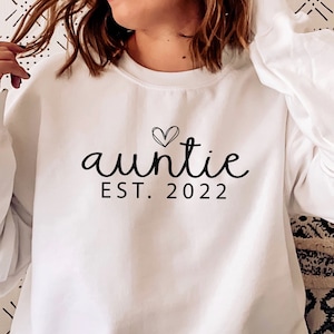 Auntie Est 2022 SVG PNG PDF, New Aunt Svg, Aunt Shirt Svg Cricut, Sublimation, Promoted To Auntie Svg, Pregnancy Reveal, Auntie Life