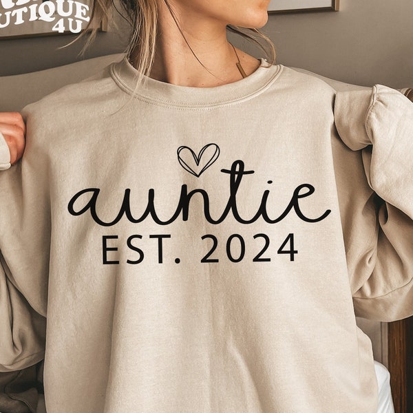 Auntie Est 2024 SVG PNG PDF, Promoted To Auntie Svg, Auntie Shirt Svg, Auntie Life Svg, New Aunt Svg, Pregnancy Reveal Svg, New Baby Svg