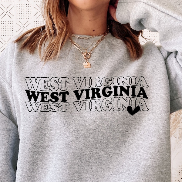 West Virginia SVG PNG PDF, Love West Virginia Svg, West Virginia Shirt Svg, West Virginia Cut File, Wavy Stacked Svg, Svg For Shirts