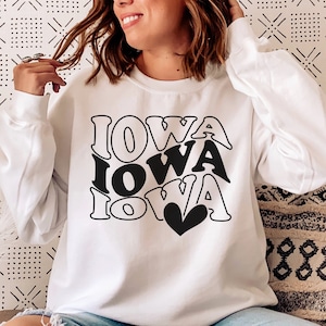 Iowa SVG PNG PDF, Love Iowa Svg, Iowa Shirt Svg, Shirt Cricut, Iowa Cut File, Wavy Stacked Svg, Svg For Shirts, Instant Download