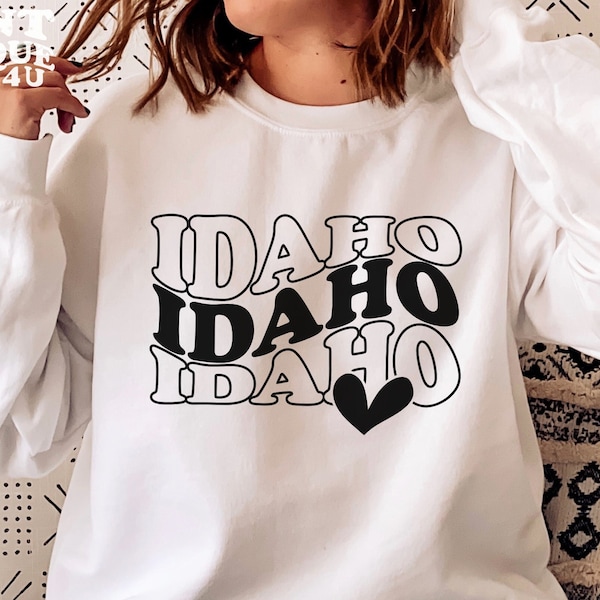 Idaho SVG PNG PDF, Love Idaho Svg, Idaho Shirt Svg, Shirt Cricut, Idaho Cut File, Wavy Stacked Svg, Svg For Shirts, Instant Download