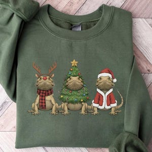 Kersttrui baardagaam, trui reptielenminnaar, shirt baardagaam kerstman, kersthagedis sweater, kerstcadeau Beardie