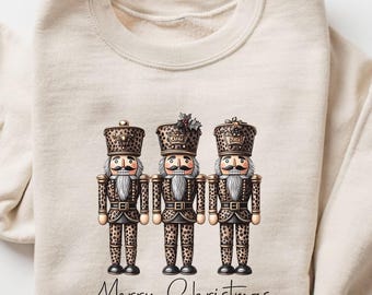 Leopard Nutcracker Shirt, Holiday Nutcracker Crewneck, Christmas Nutcracker Sweatshirt, Leopard Nutcracker Gift, Sugar Plum Fairy Tee