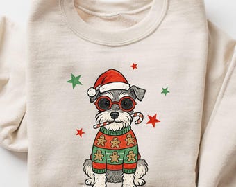 Schnauzer Christmas Sweatshirt, Schnauzer Xmas Shirt, Schnauzer Mom Gift, Schnauzer Owner Gift, Dog Holiday Sweater, Schnauzer Lover Gift