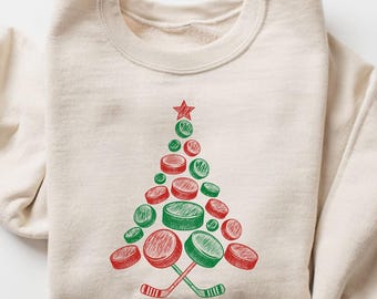 Christmas Ice Hockey Sweatshirt, Hockey Mom Sweater, Hockey Lover Gift, Ice Hockey Gifts, Hockey Team Shirt, Ice Hockey Christmas