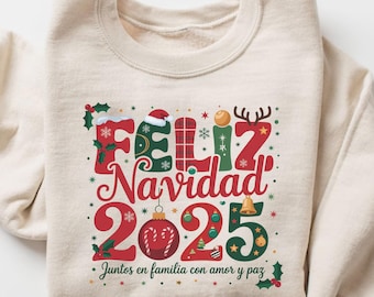 Mexicaans kersttrui, Feliz Navidad vakantieshirt, latina kersttrui, Spaanse kerst, cadeau voor Mexicaans, Mexico-kerst