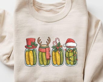 Christmas Pickle Sweatshirt, Christmas Canned Pickles Shirts, Canning Season Sweatshirt, Pickle Sweatshirts, Christmas Gifts, Christmas Tee