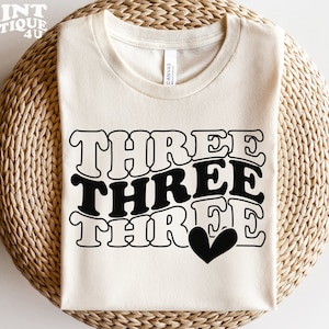 3e anniversaire SVG PNG PDF, trois fichiers Svg, 3 fichiers Svg, anniversaire fille chemise Svg, anniversaire Svg, anniversaire fille fichier coupe, ondulés empilés Svg, fichier Svg chemise