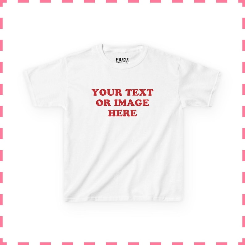 Custom Baby Tee, Custom Text or Photo Baby Tee, Personalized Classic Baby Tee, ANY Text or Image, Personalization Y2K Baby Tee image 2