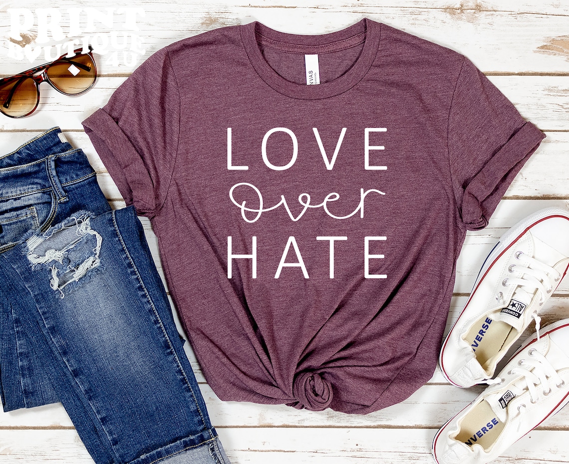 Love Over Hate Svg Inspirational Svg Love More Svg | Etsy